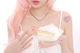 Ribbon Tear Necklace (White/Black)