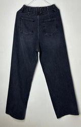 (UNISEX/ S-3XL) BALLOON DARK BLUE WIDE HAREM UNISEX PANTS