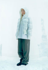 Reversible Check Padded Jacket / Ivory