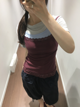 ドロップリブレースノースリーブトップ (7color)