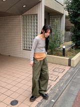 ピンストライプワイドネック長袖(3C)