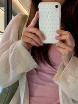 dot phonecase 半透明ドット柄ケース パープル