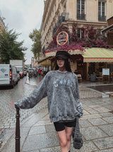 Snow denim patch sweatshirt