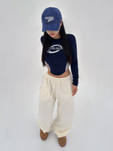 (UNISEX) DOUBLE-LINE STRING WIDE LOOSE-FIT FLEECE TRAINING PANTS - 6 COLOR