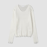 No.1168 ダメージVシンニット (3color)