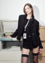 ROUGH FRAYED TWEED JACKET 