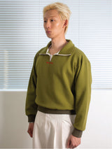 26ss Half zipup logo embroidery knttied sweatshirts 2color