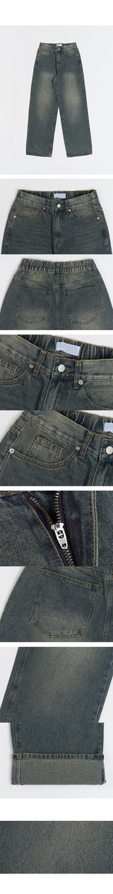 Kane Teen ウォッシュ加工ワイドデニムパンツ 2C