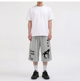 Balloon Curved Sweat Bermuda Pants Gray Horse