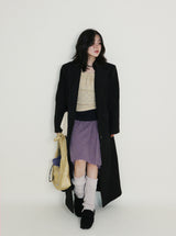 Stutch Solid Wool Long Coat (Lining Fleece-lined)