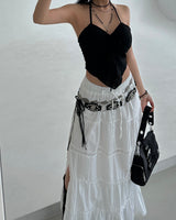 punching padded built-in halterneck blouse