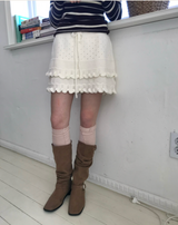 アブワパンチングフリルソフトスカート