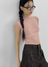 [MADE] Shopping Nagrang Half-neck Short-sleeved Knit