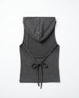  OPEN RIBBON HOODIE TOP