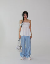 Freedom striped wide pants