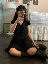 [made by fling] butterfly one-piece (black)