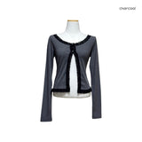(3color) Lace Slit Warmer Cardigan