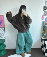 パラシュートバルーンピグメントコーデュロイパンツ🤎🩶💚🩵5カラー