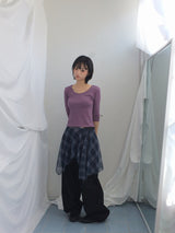 Misty Checkered Layered Skirt