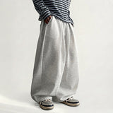 K front two-tuck sweat banding string wide pants