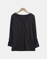 Tinel Shirring Roll-Up Long Sleeve T-Shirt