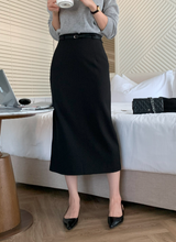 Lavin H-line Slit Long Skirt / 4 colors