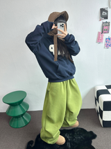 フリース🔥ハットプリンティングレタリングタトゥーパッチビッグフーディー 💙🩶🤎3COLOR