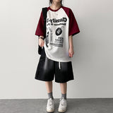 ニールカラーリングラグランニットショートスリーブTシャツ