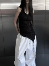 clean unbalanced strap sleeveless (2color)