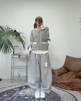 Laber Waffle Stripe Cardigan