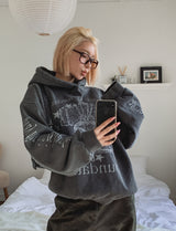 Star Pigment Washing Overfit Brushed Hoodie