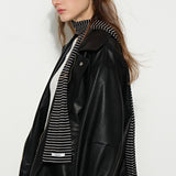 Mini Stripe Black Scarf