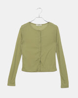 Amoo see-through ribbed long-sleeved cardigan