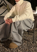 [Unisex] Angora high neck zip up cardigan(5color)