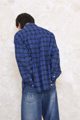 ALARM ONE POCKET CHECK SHIRT_BLUE
