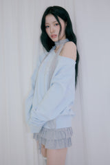 Petal lace scarf (Gray)