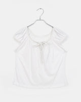 アチェドットシャーリングリボンパフ半袖Tシャツ