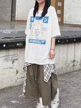 check layered cotton shorts