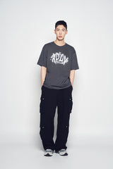25SS ADLV ユニバースロゴショートスリーブTシャツ チャコール