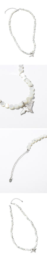 925 Silver パールコインネックレス_Pearl White