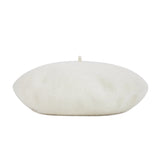 VARZAR Cursive Logo Wool Beret / Ivory