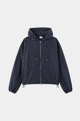 Dot fleece hood zip-up