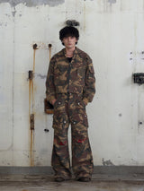 Ghost In The Shell Logo Denim Cargo Pants (Camo)
