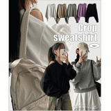 Rudy Unbalanced Open Shoulder Cropped Sweatshirt