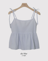 Stripe Flare Sleeveless Blouse (3color)