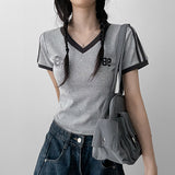 95 V-neck Uniform St Cropped Short-Sleeved (4 colors) 