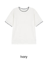 レトン ステッチ マッスル ニット ショートスリーブ Tシャツ