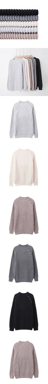[Unisex] ショルダーボタンヘビーニット(5color)