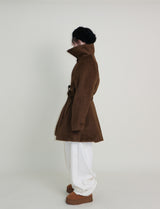 Belted Balmacan Single Alpaca Half Coat (Wool Coat/Winter Coat)