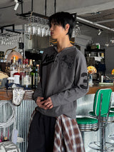 ユニコーンヘンリーネックスラブロングスリーブ チャコール